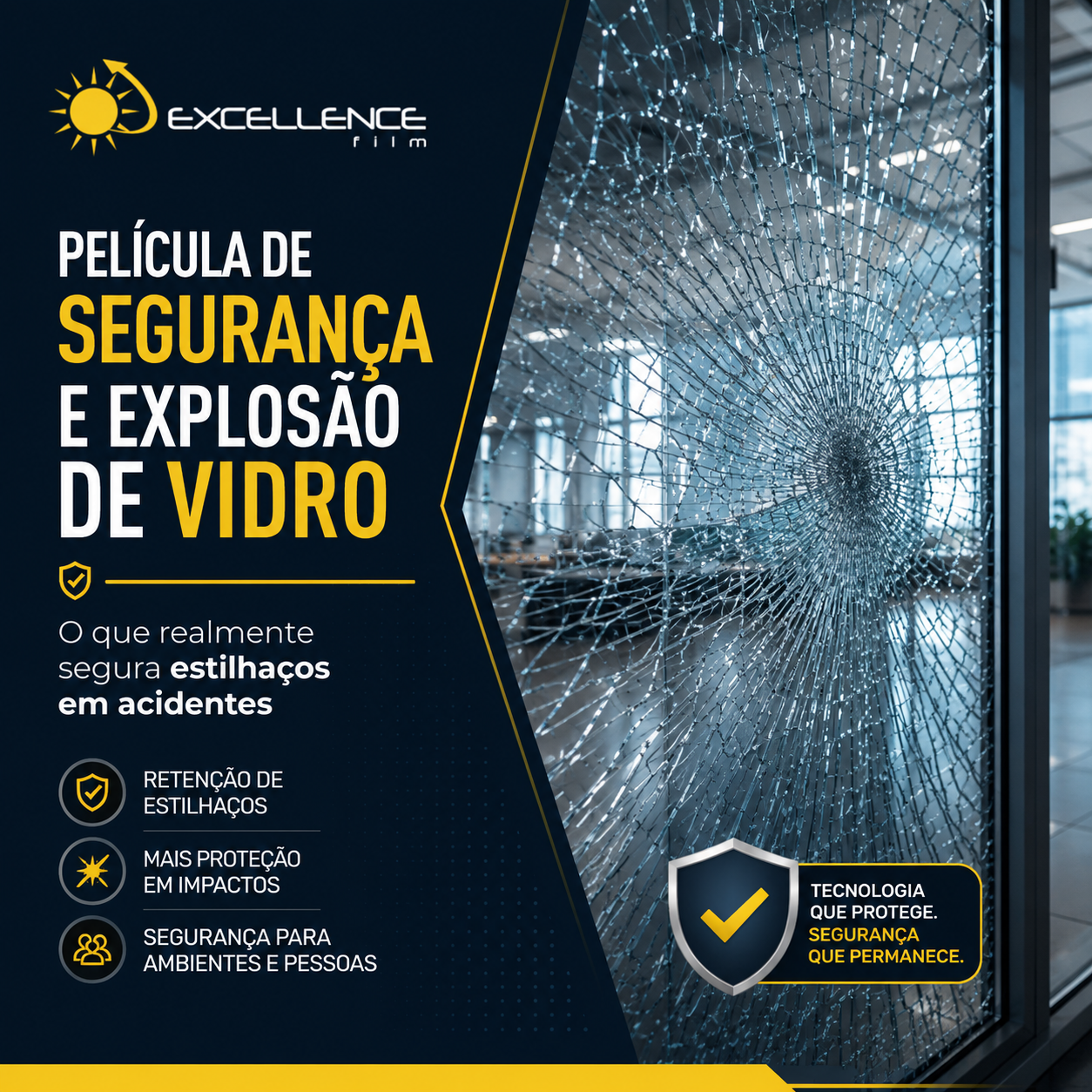 Película de segurança e explosão de vidro: o que realmente segura estilhaços em acidentes