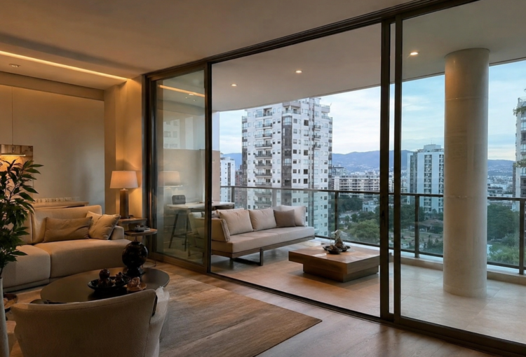 Apartamento de luxo em Lourdes, Belo Horizonte, com ampla varanda envidraçada e vista panorâmica da cidade